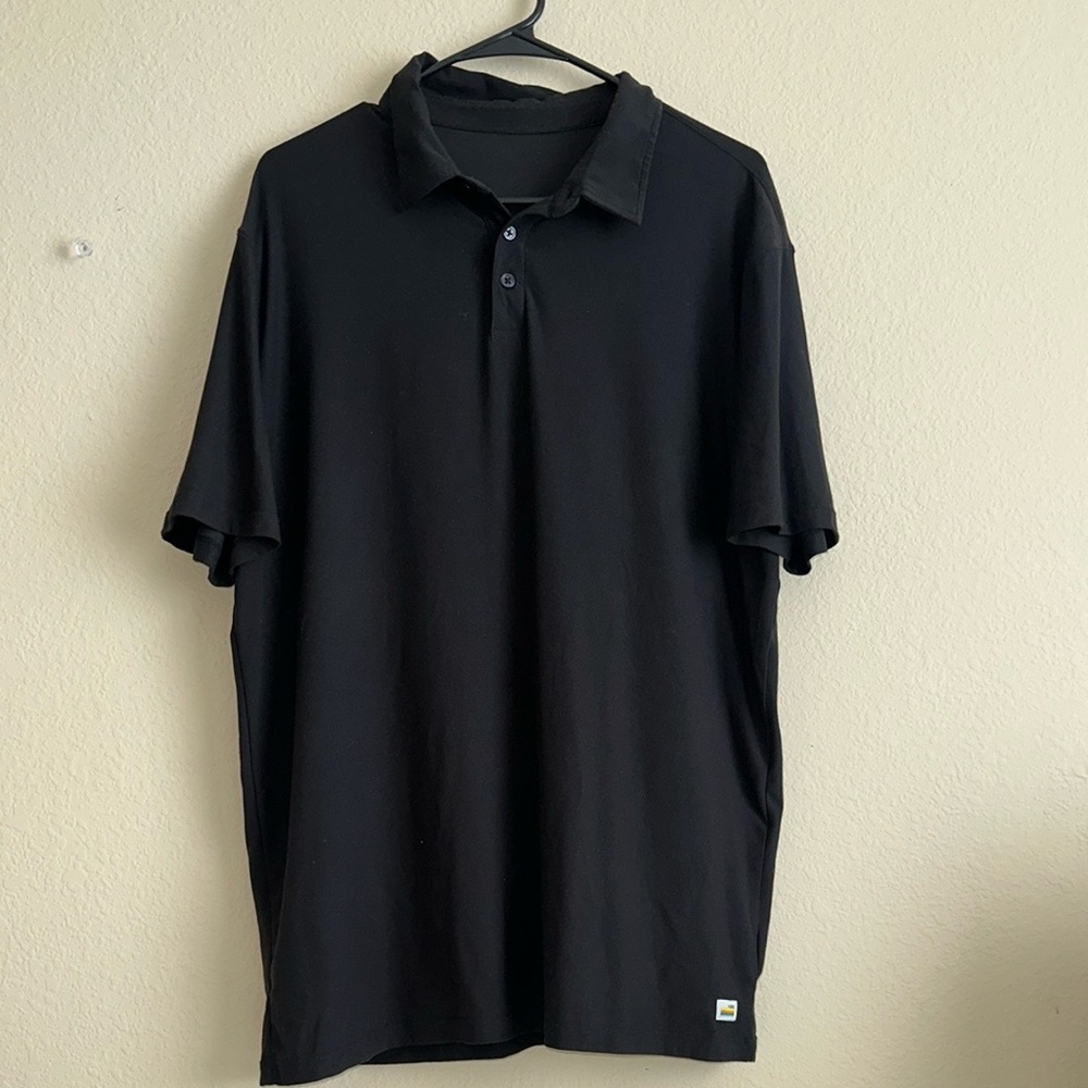 Vuori Men's Strato Tech Polo Short Sleeve Black Size Large